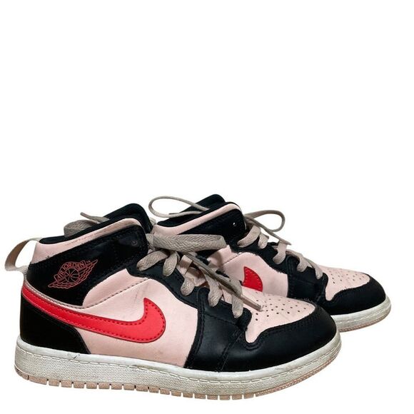 Nike Air Jordan Kids 1 Mid (PS) Atmosphere Infrared 640734 604 Size 2.5Y - Picture 1 of 7